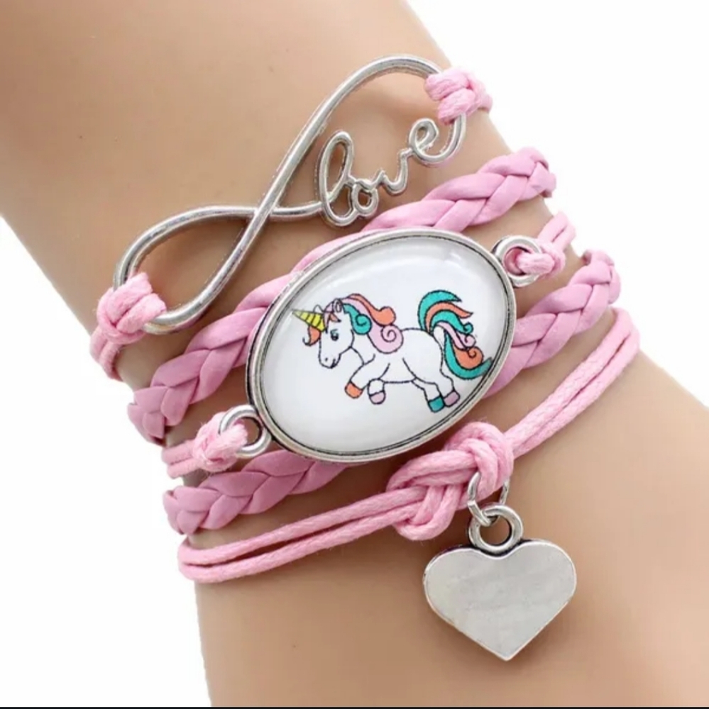 🦄🦄HOST PICK!!🦄🦄NEW🦄🦄SUPER CUTE!! Braided Unicorn Love Bracelet in PINK